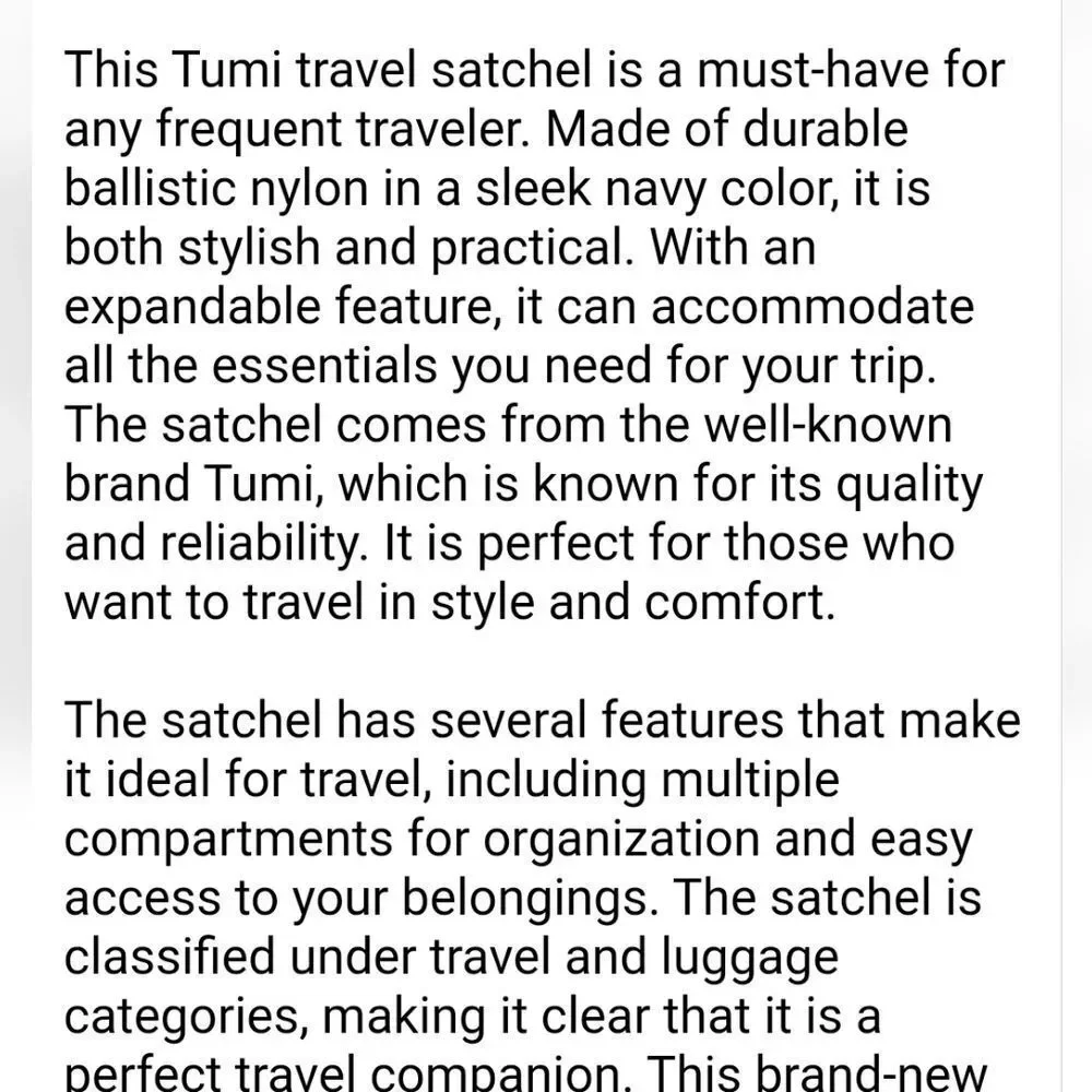 Tumi Expandable Travel Satchel